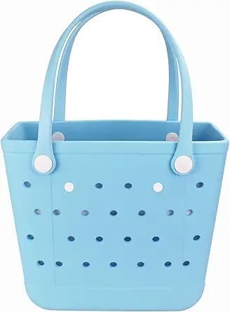 CLLTIV Rubber Beach Bag, Waterproof Travel Bags Washable Open Tote Bags for Beach（Small&Medium&Large& XL Beach Tote）