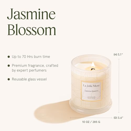 LA JOLIE MUSE Jasmine Candle, Mothers Day Gifts Candles for Women with Gift Box, Scented Candles for Home Scented, Luxury ...