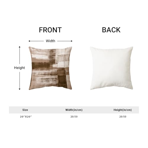 AEIOAE Brown Beige White Pillow Covers 20x20 Inch Set of 2,Abstract Art Throw Pillows Case,Modern Geometry Outdoor Decorat...