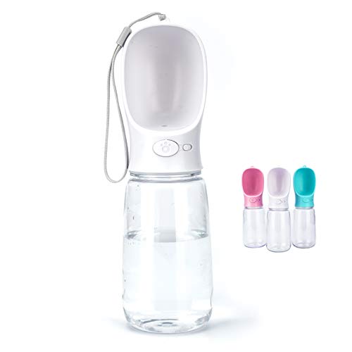VehiGo 550 ml / 18.6 oz Portable Dog Water Bottle, Water Bottle with Drinking Feeder for Dogs, Water Dispenser for Dogs in...
