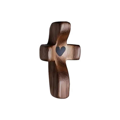 Yookin Cross My Heart/Encouragement Gift Wood Comfort Pocket Prayer Cross for Clutching, Clinging and Praying Christian Re...
