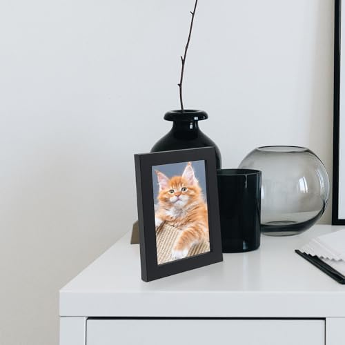 WHEATHUSK 4x6 Picture Frames Bulk Set of 30 Wood Photo Frames for 4x6 Photos Wall Mounting Simple Black Photo Frames Multi...
