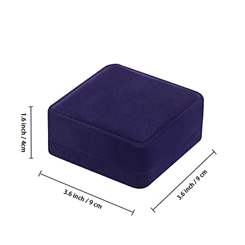 LETURE 4 Pieces Classic Velvet Bracelet Bangle Pendant Necklace Gift Box, Travel Jewelry Box Display Storage Case for Gif...