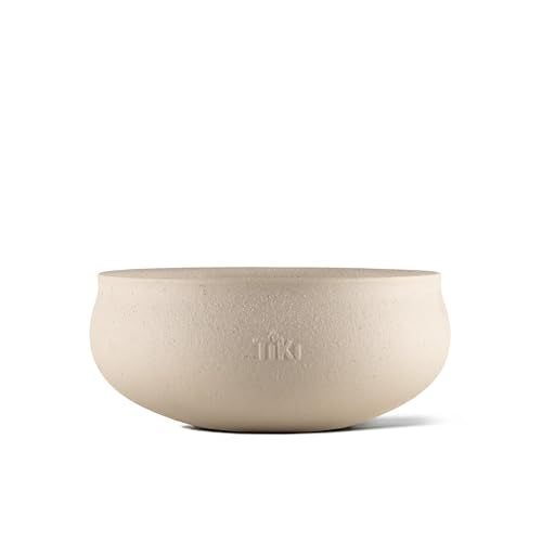 TIKI Citronella Candle 2-Pack – 7-Inch White Wax Bowl with Concrete Finish – Outdoor Decorative Candles for Patio, Deck, G...