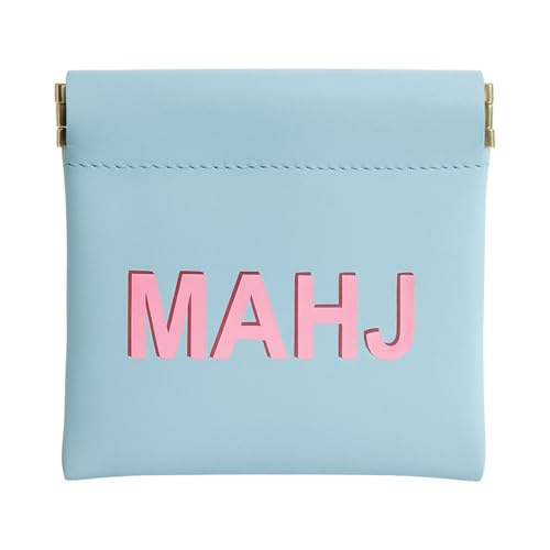 Sunnymove Mahjong Dice Bags 3.8 x 3.9 in PU Squeeze Mahjong Pouch Mini Dice Coin Tiles Purse for Board Game Party Travel(B...