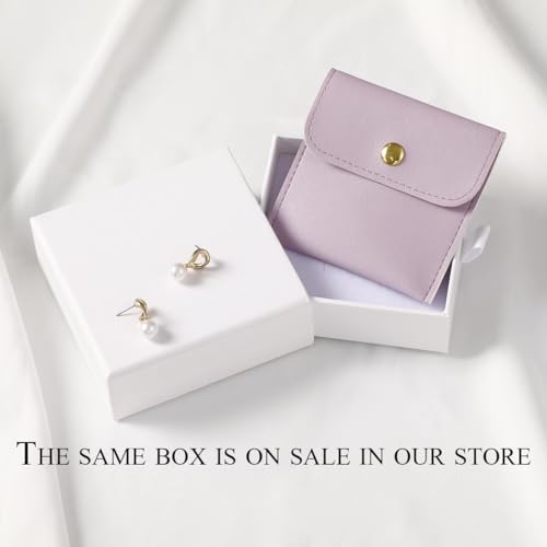 40pcs PU Leather Small Bags for Jewelry 8 x 8cm Snap Button Jewelry Packaging Bag Light purple Luxury Small Favor Bags Jew...