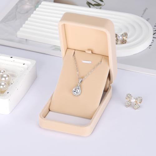 KUKUVR 6 Pieces Classic Velvet Necklace Pendant Box for Jewelry Gift, Small Jewellry Storage Display Case for Wedding Enga...