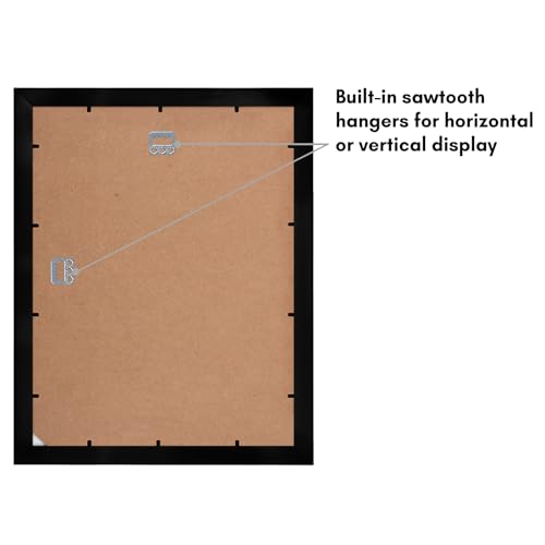 Americanflat 11x14 Picture Frame with Shatter-Resistant Glass - Use as 5x7 Frame with Mat or Display 11x14 Photo Without M...