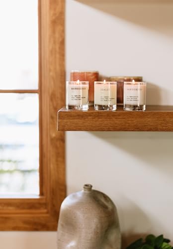Brooklyn Candle Studio Mini Candle Gift Set – Set of 3 Hand-Poured 3 oz Soy Votive Candles (Earthy + Warm Santorini/Itali...