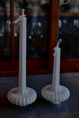 Hyznengu Pumpkin Base Candle - Set of 2 Handmade Pillar Scented Soy Wax Candles, Elegant Aesthetic Home Decor for Women, H...