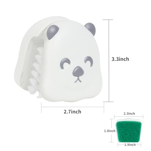 CQT BladeBrush Knife Brush, Cutlery Cleaner with Changeable Scrub Head & Scouring Pad, Non-Slip Handle for Kitchen Dish Wa...