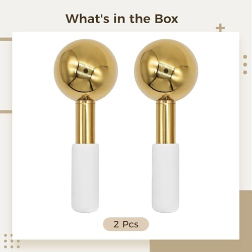 2 PCS Ice Globes for Face, Stainless Steel Ice Globe Face Lifting and Firming Tool, Ice Ball Face Skin Care, Smooth Metal ...