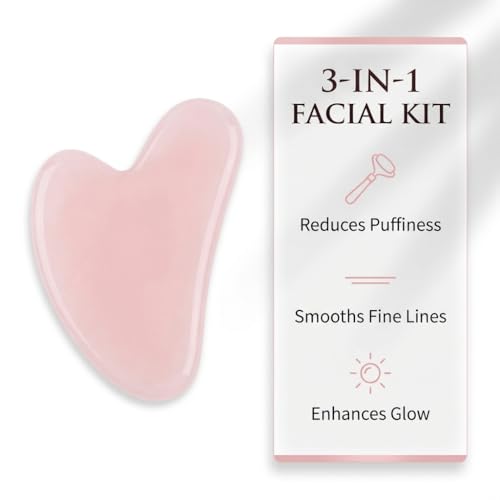 3PCS Roller for Face and Gua Sha Facial Tool Set, Ice Face Roller Reduces Puffiness Relieves Migraines Skin Care Tools, Se...