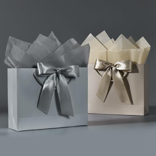 JMANNI Gift Bags with Handles, 13” Medium Gift Bag for Presents, 1 Pcs Bags with 2 Tissue Paper and 1 Cards for Baby Showe...