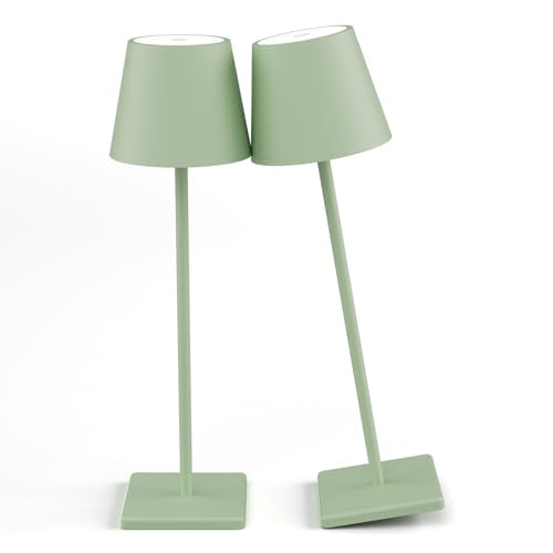 Aoceley 2-Pack LED Cordless Table Lamp, Rechargeable Battery Desk lamp 3W 5500mAh Battery Operated Stepless Dimming Modern...