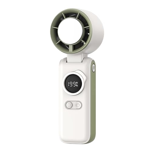 Portable Handheld Turbo Fan with Semiconductor Cooling - 6000mAh Rechargeable 3-in-1 Mini Fans (Hand/Neck/Desk),199 Speed/...