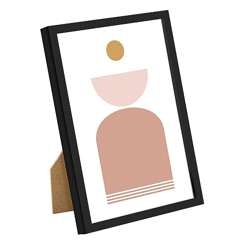 upsimples 5x7 Picture Frame Set of 3, Made of High Definition Glass for 5 x 7 Black Frames, Wall and Tabletop Display Thin...