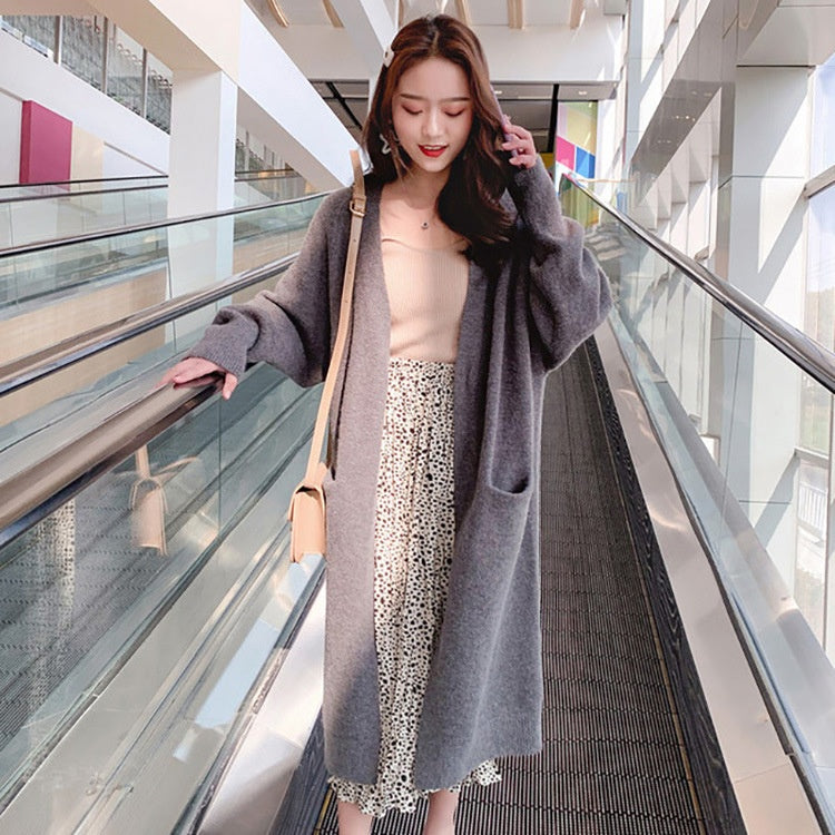 Korean-style Long Sweater Cardigan Mid-length Autumn Wear