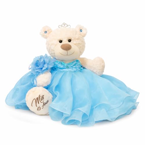 KINNEX COLLECTIONS SINCE 1997 Large 20” Quinceañera Teddy Bear Centerpiece – Elegant Dress, Oversized Keepsake Gift for 15...