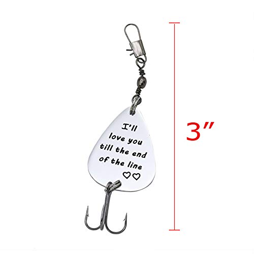 Melix Home Gift for Boyfriend Husband I'll Love You Till The End of The Line Fishing Lures Christmas Valentines's Day Hoo...