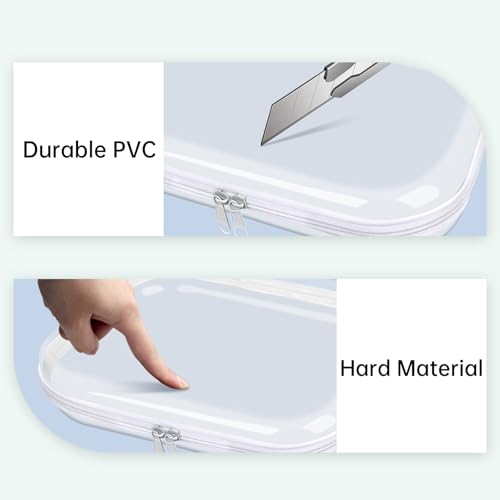 Clear Hard Shell Zipper Case,6PCS Transparent Clear Zipper Pouches,Hard Side Plastic Case Set,Portable Travel Storage Orga...