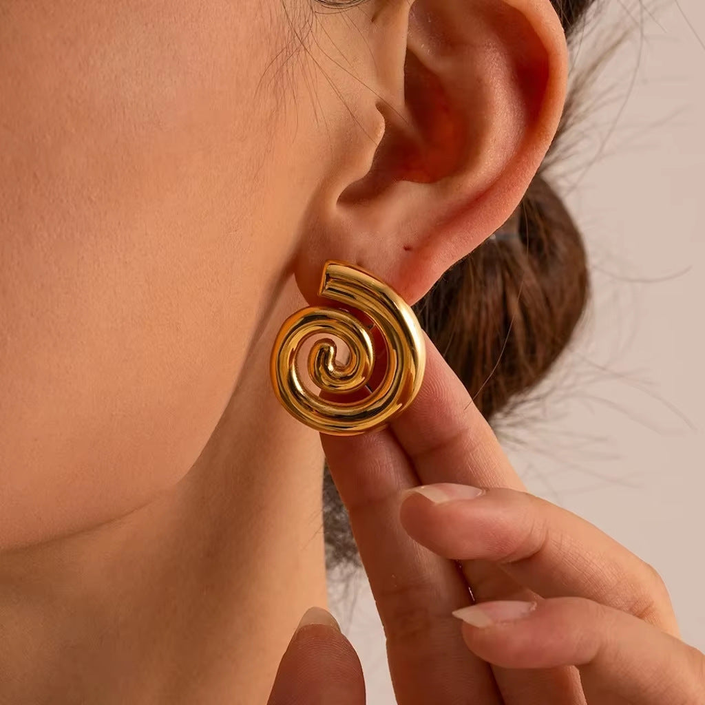 Stainless Steel Vacuum-Plated 18K Gold Fashion Earrings That Wont Fade
