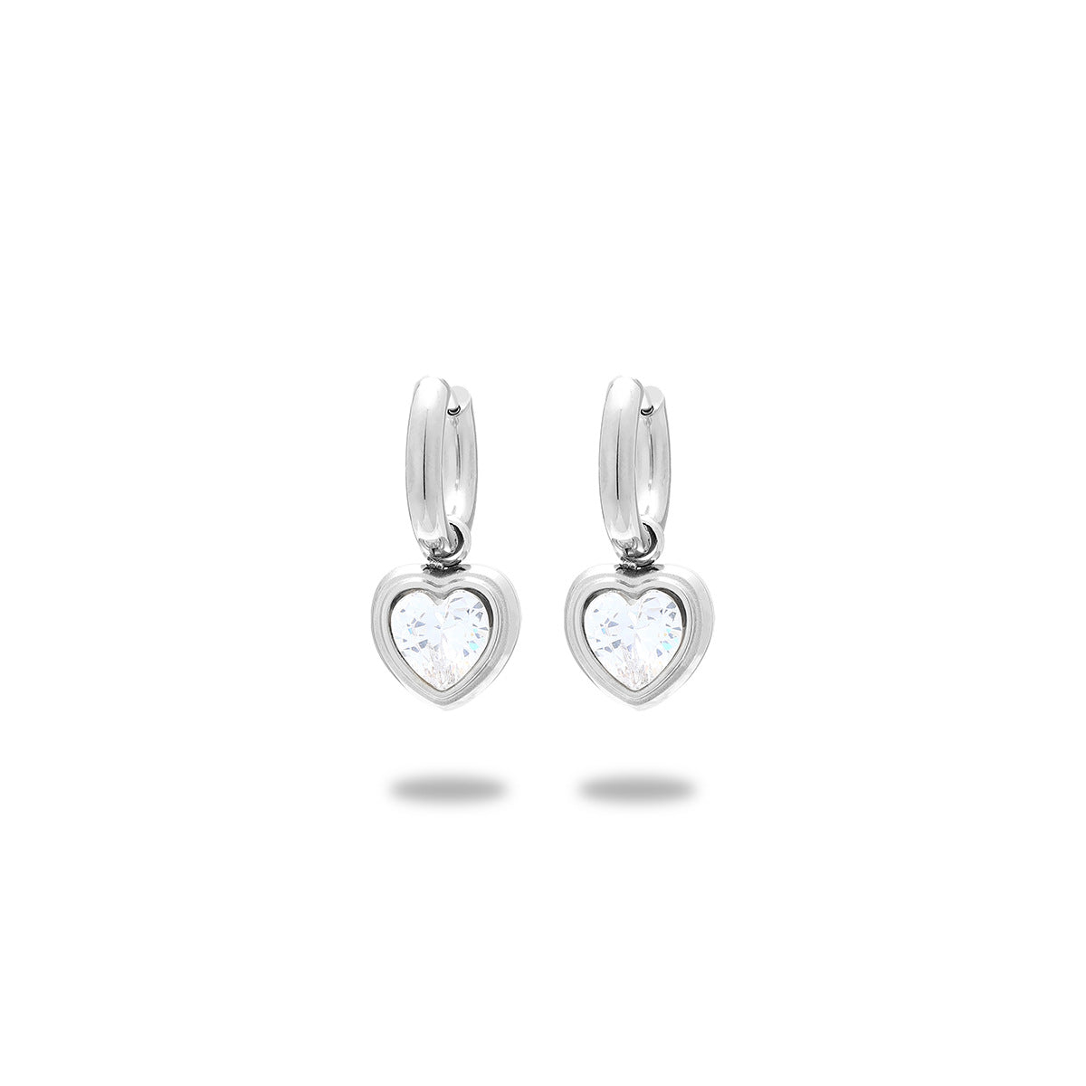 Retro-style New Best-selling Heart-shaped Titanium Steel Earrings For Women