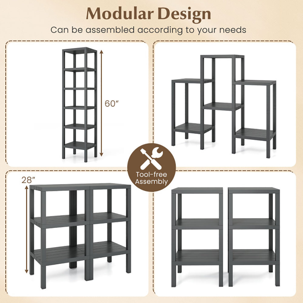 6 Tier Plastic Modular Storage Shelves For Living Room And Kitchen High-quality PP For The Living Room, Bathroom And Kitchen