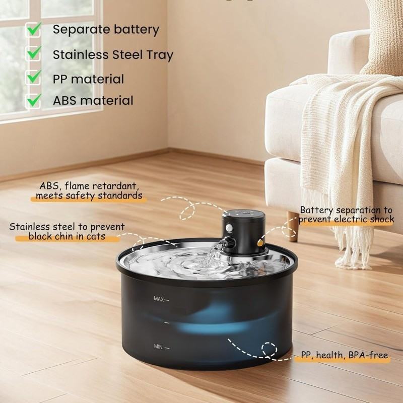 Stainless Steel Wireless Smart Pet Automatic Water Fountain
