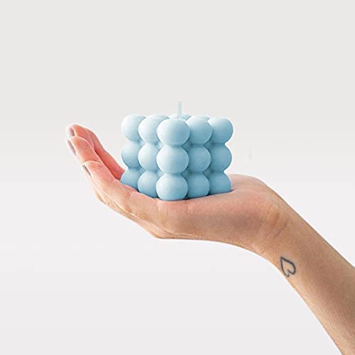 Bubble Candle, Vanilla Scented Aesthetic Bubble Cube Candle, Floating Shelves Cool Shaped Soy Candles, Home Office Danish ...