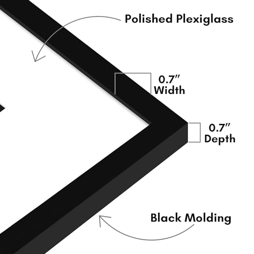 Americanflat 20x20 Picture Frame with Polished Plexiglass - Use as 8x10 Frame with Mat or Display 20x20 Photo Without Mat...
