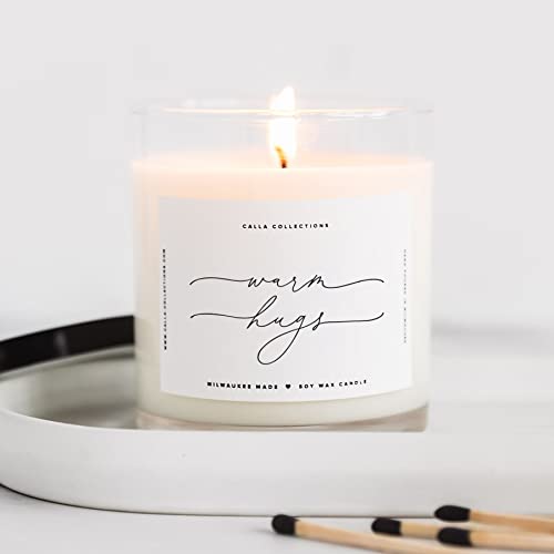 ThreeKin Warm Hugs Scented Candles for Home, Natural Soy Wax, Relaxing Aromatherapy Gifts, Essential Oils Scented, Long-La...