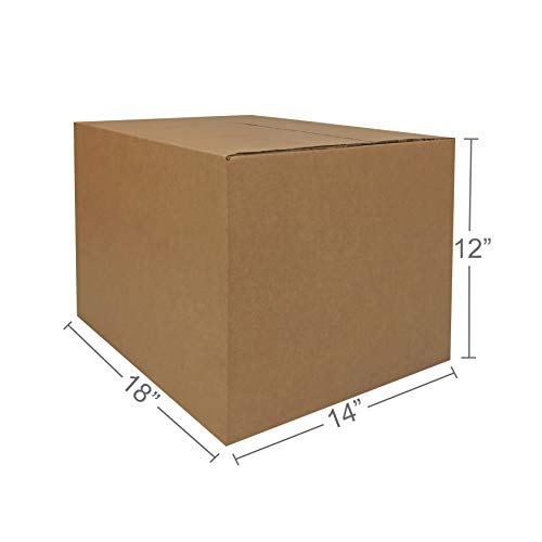 Amazon Basics Cardboard Moving Boxes for Packing and Shipping, Medium Size, 18" x 14" x 12", Brown, 20-Pack