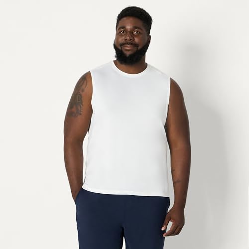 Amazon Essentials Men's Active Quick Dry Moisture-Wicking Tech Stretch Lightweight Sleeveless Muscle Shirt, Multipacks