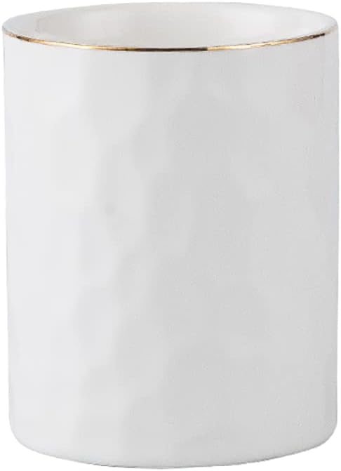 Aewill Ceramic Pen Holder Stand Cup Pencil Holder Organizer Makeup Brush Holders for Home Office Desk (White)