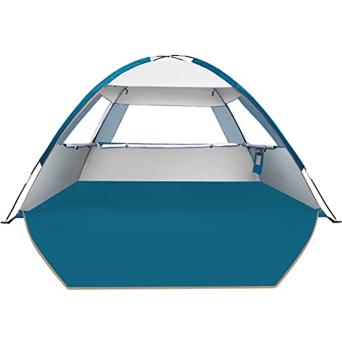 COMMOUDS Beach Tent Sun Shade for 3/4/6/8 Person, UPF 50+ Beach Sun Shelter Canopy Tent, Lightweight, Easy Set Up and Carry