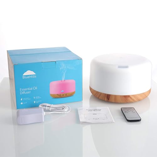 BlueHills Premium 1000 ML XL Essential Oil Diffuser Aromatherapy Humidifier with Remote Timer for Large Room Home 18 Hour ...