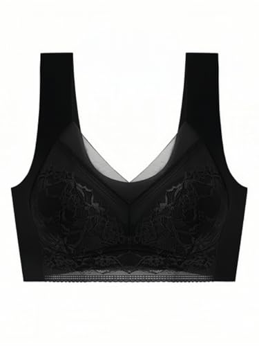 3pcs Set Wireless Bras for Women Floral Lace Full Coverage Bralettes Soft Breathable Support Wirefree Women's Everyday Bras
