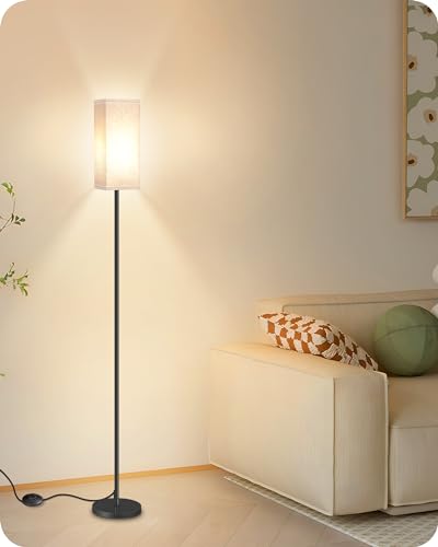 GOEBLESON 64.6" Floor Lamp, Pole with Foot Switch, Modern Standing Lamp Lampshade, Minimalist Freestanding Lamp (Bulb Not ...