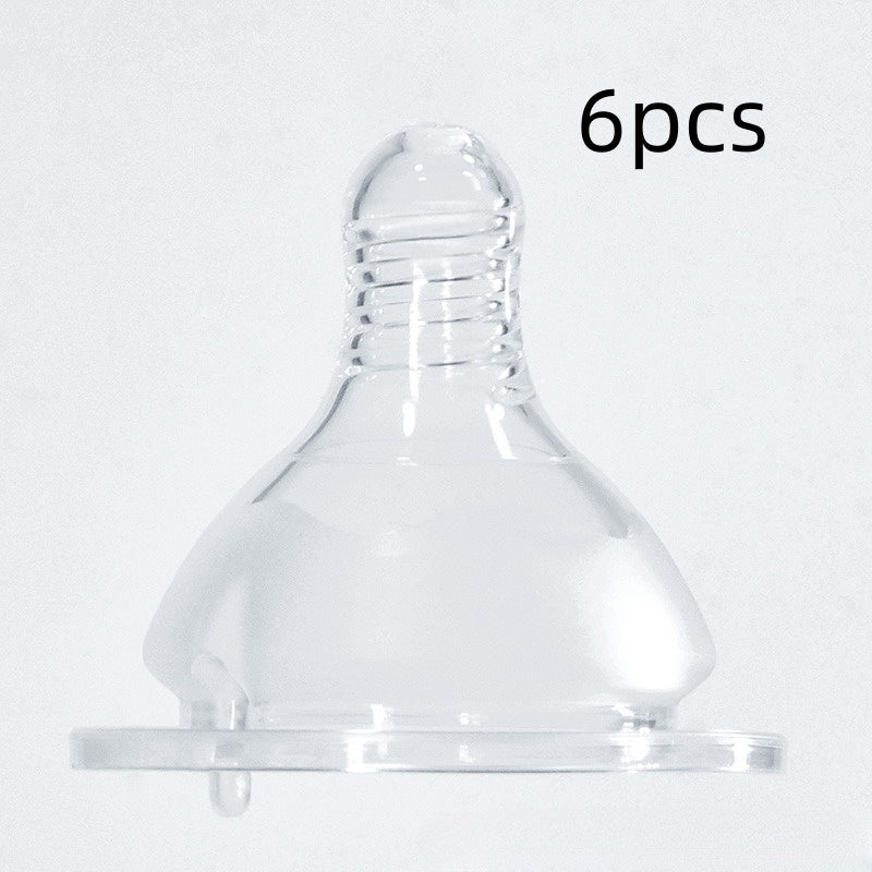 Newborn Baby Wide Mouth Feeding Bottle Liquid Silicone Nipple