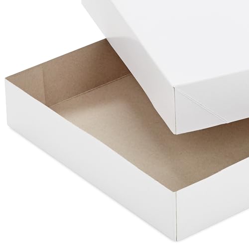 Hallmark White Gift Boxes, Assorted Sizes (12 Boxes with Lids: 4 Small 11", 4 Medium 14", 4 Large 16") for Valentine's Da...