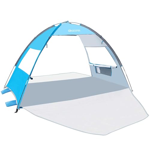 OutdoorMaster Beach Tent Sun Shelter with 2 Ventilated Doors, UPF50+ Easy Setup Beach Tent Canopy for 3 Person, Lightweigh...