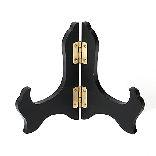 MIUPOO Wooden Display Stand,Black Wooden Photo Holder Stand, Displays Picture Frames, Decorative Plates,Desktop ornaments ...
