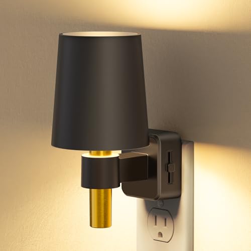 Briignite Night Light, Dimmable Night Lights Plug into Wall, Dusk to Dawn Sensor, Soft White 3000K, 0-100LM, Plug in Night...