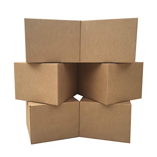 Amazon Basics Cardboard Moving Boxes for Packing and Shipping, Large Size, 20" x 20" x 15", Brown, 6-Pack