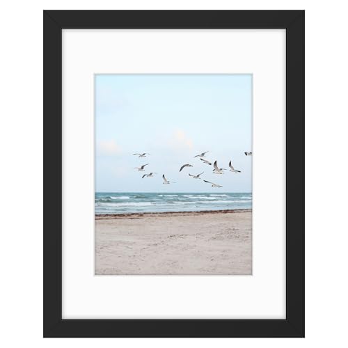Frametory, 11x14 Frames Display 8x10 Picture with Mat or 11x14 Photo Without Mat, Shatter-Resistant Glass, Pre-Installed W...