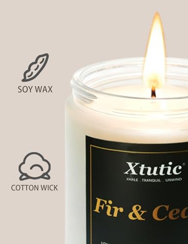 Xtutic Scented Soy Candles Sets, 7oz in White Frosted Jar - 200-Hour Burn Time, Aromatherapy Candle for Home Decor, Cozy G...