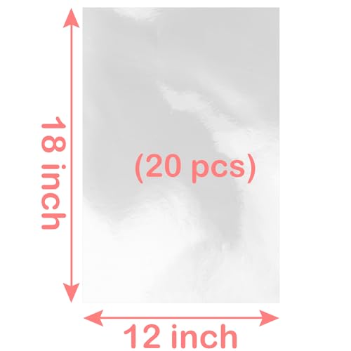 Labeol 20pcs Cellophane Bags 12x18 Cellophane Wrap for Gift Large Clear Gift Party Favors Bags Clear Treat Plastic Packagi...