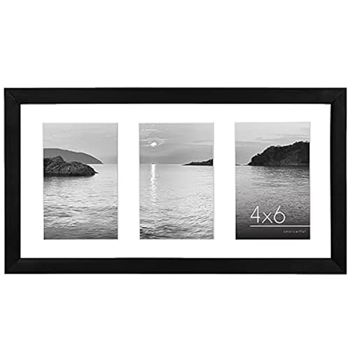 Americanflat 4x6 Collage Picture Frame with Shatter-Resistant Glass - Fits Three 4x6 Photos or Use as One 8x16 Picture Fra...