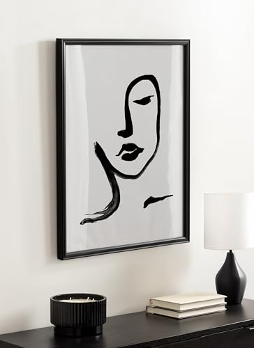 Kate and Laurel Adlynn Modern Rectangle Poster Frame, 20 x 26, Black, Minimal Large Photo Frame for Use as Movie Poster Di...